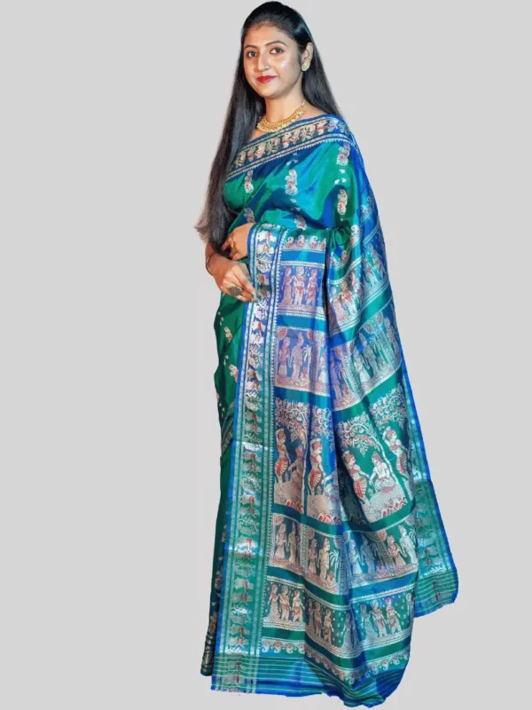 peacock-green-baluchari-saree-image