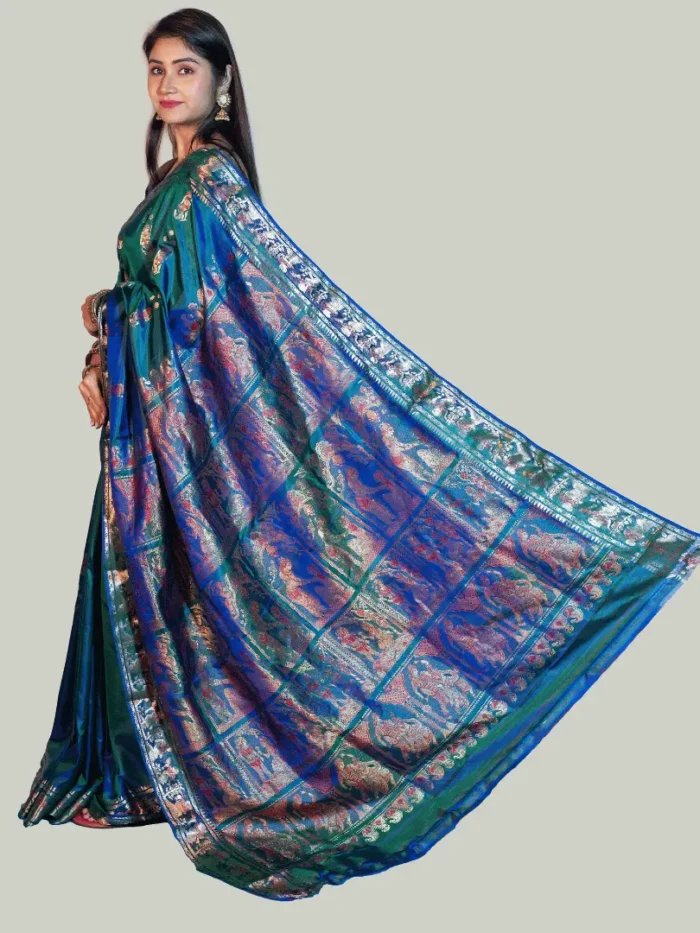 peacock-green-swarnachari-saree-image-two