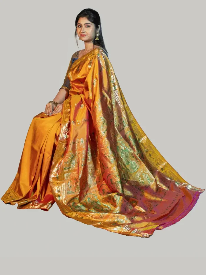 yellow-swarnachari-saree-image-four